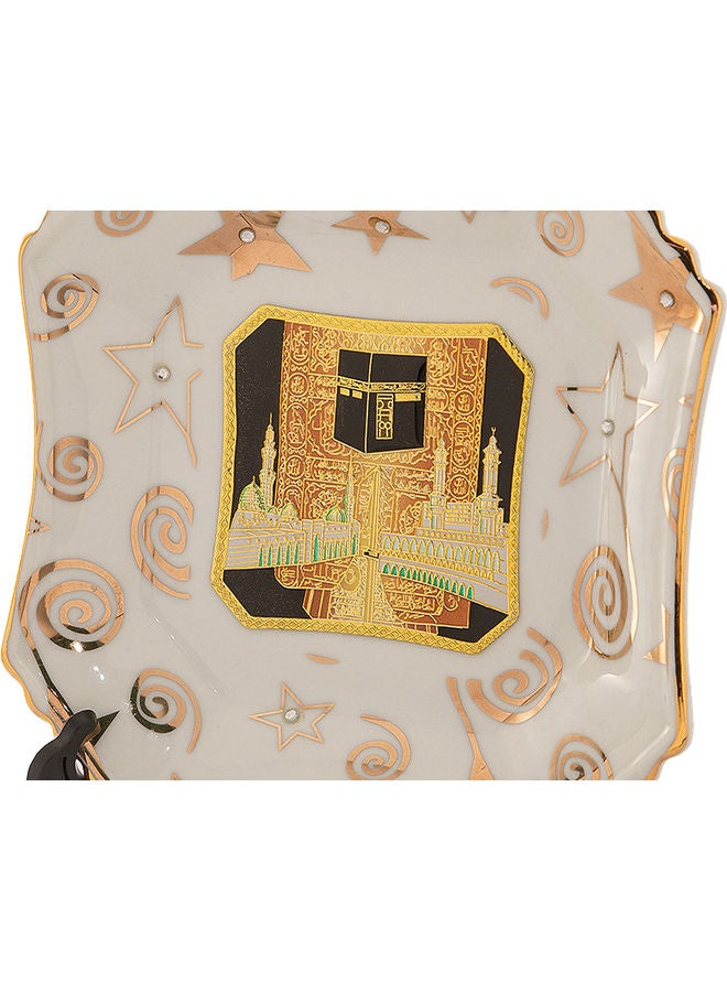 دانيا طبق للزينة بتصميم الكعبة المشرفة أسود 14 x 14سم - Image 2