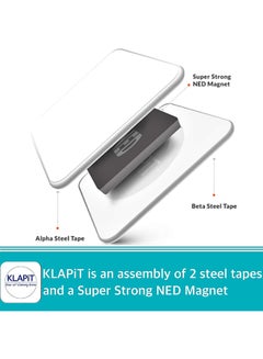 KLAPiT Pack Of 4 Magnetic Picture Hanging Strips White  - Image 2