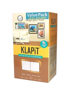 KLAPiT Value Pack Of 14 Magnetic Picture Hanging Strips White  - Image 1