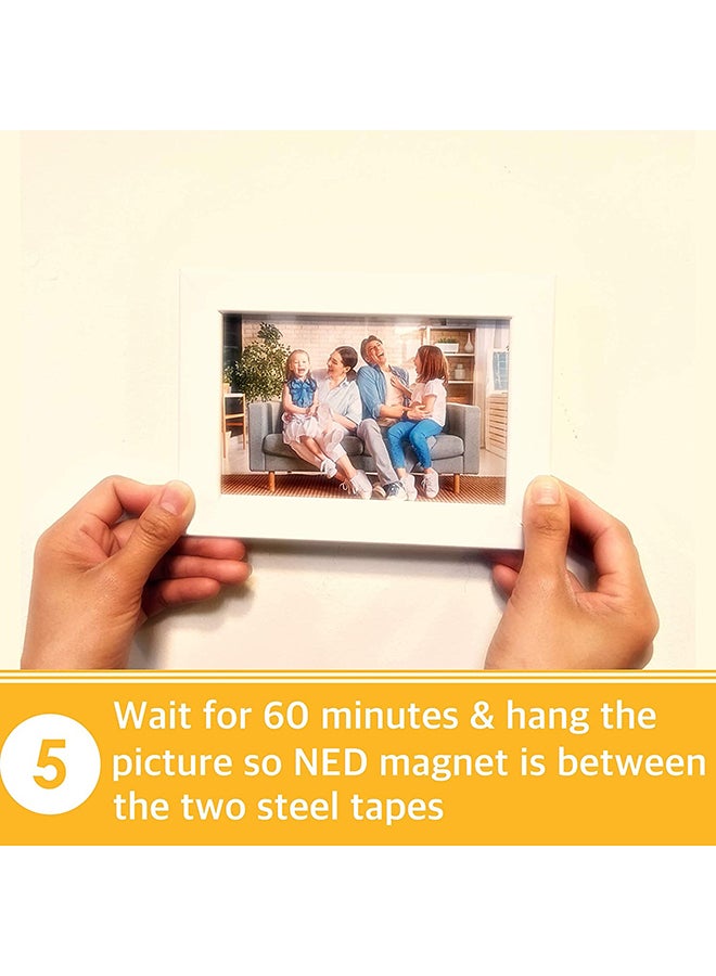 KLAPiT - Pack Of 2 Magnetic Picture Hanging Strips White - Image 1