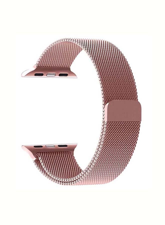 BSNL - Replacement Strap 42mm/44mm/45mm/49mm Milanese Loop Band For Apple Watch Series 1/2/3/4/5/6/7/8/SE Rose Gold - Image 1