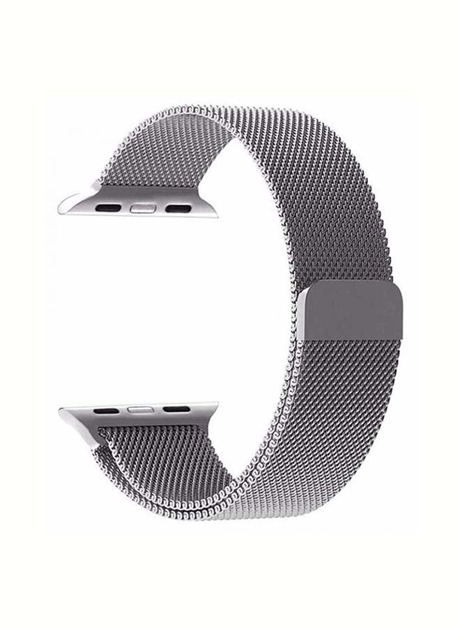BSNL - Replacement Strap 42mm/44mm/45mm/49mm Milanese Loop Band For Apple Watch Series 1/2/3/4/5/6/7/8/SE Silver - Image 1