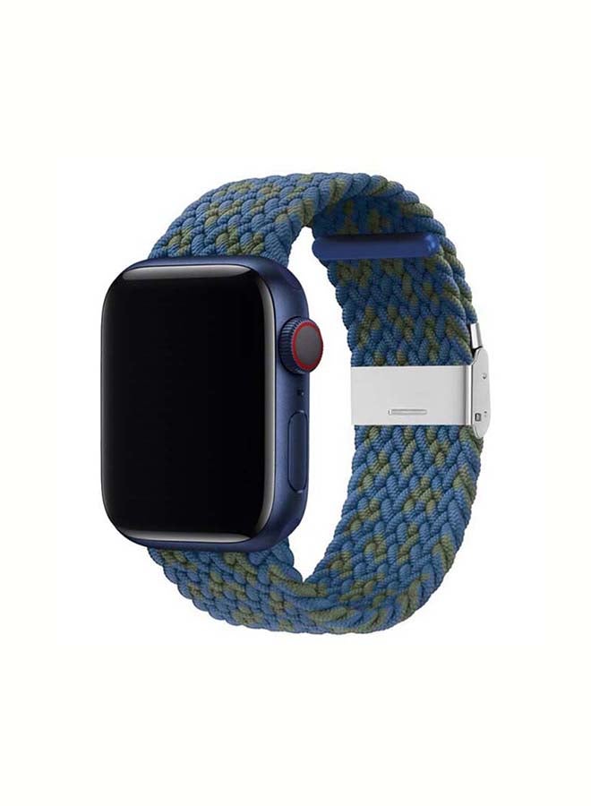 بي إس إن إل حزام بديل 42 مم/44 مم/45 مم/49 مم قابل للتعديل من النايلون المضفر بحلقة منفردة بنمط W لسلسلة Apple Watch 1/2/3/4/5/6/7/8/SE - Image 1
