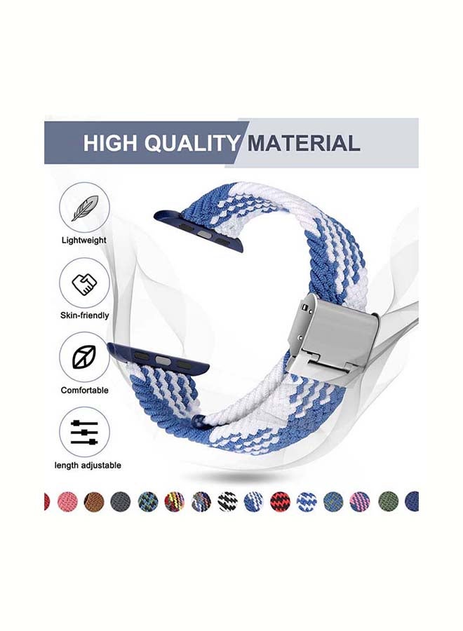 بي إس إن إل حزام بديل 42 مم/44 مم/45 مم/49 مم قابل للتعديل من النايلون المضفر بحلقة منفردة بنمط W لسلسلة Apple Watch 1/2/3/4/5/6/7/8/SE - Image 4