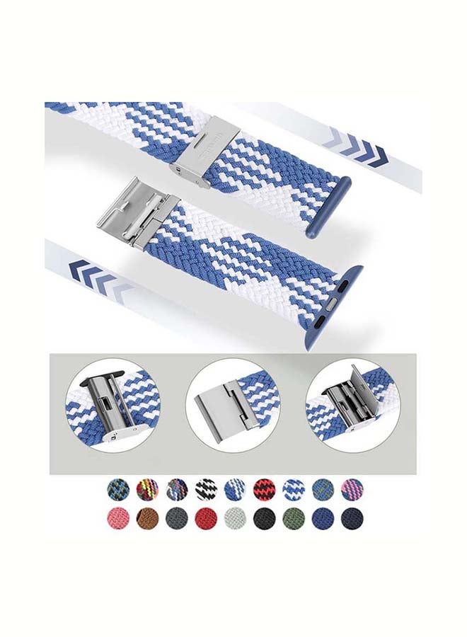 بي إس إن إل حزام بديل 42 مم/44 مم/45 مم/49 مم قابل للتعديل من النايلون المضفر بحلقة منفردة بنمط W لسلسلة Apple Watch 1/2/3/4/5/6/7/8/SE - Image 3