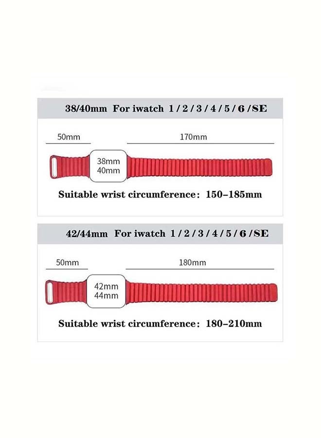 BSNL - Replacement Strap 42mm/44mm/45mm/49mm Leather Magnetic Loop Band For Apple Watch Series 1/2/3/4/5/6/7/8/SE Black - Image 1