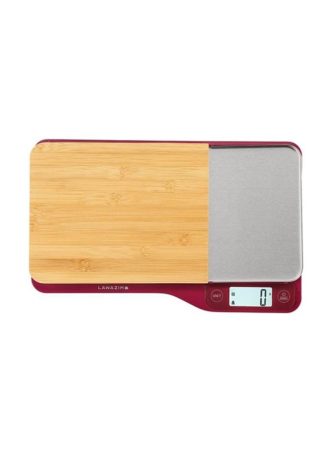 LAWAZIM Kitchen Scale With Removable Chopping Board 50002 Red  - Image 2