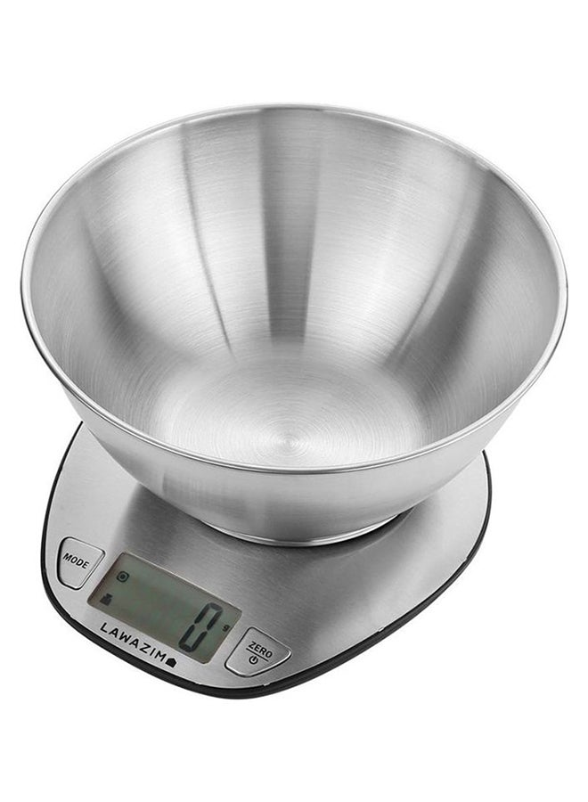 LAWAZIM Electronic Kitchen Scale With Bowl 50013 Silver  - Image 1