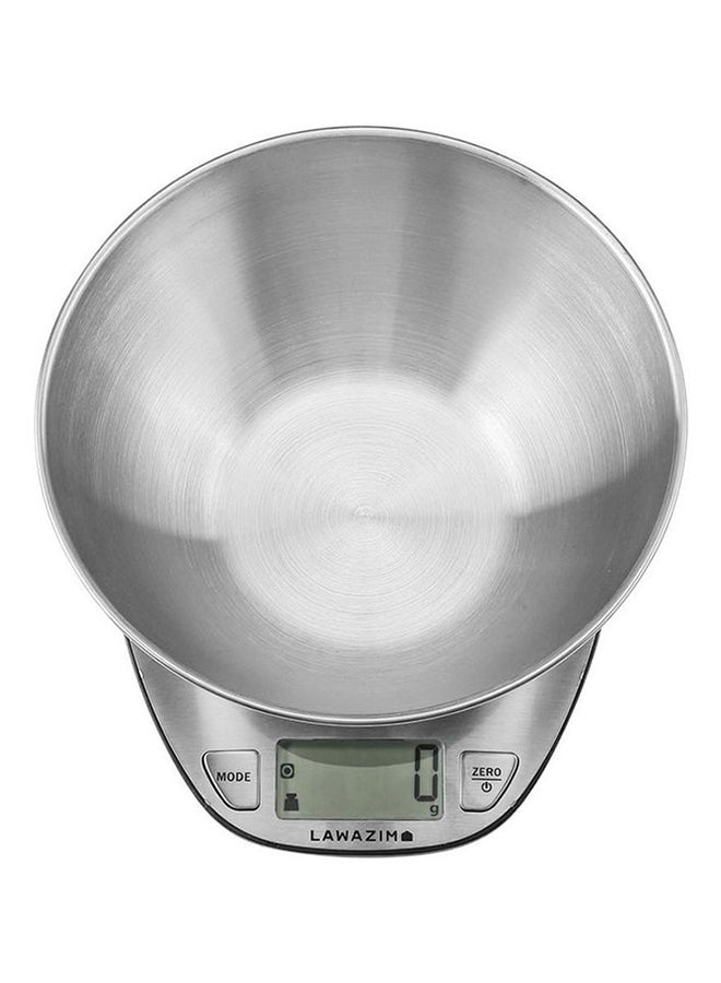 LAWAZIM Electronic Kitchen Scale With Bowl 50013 Silver  - Image 2