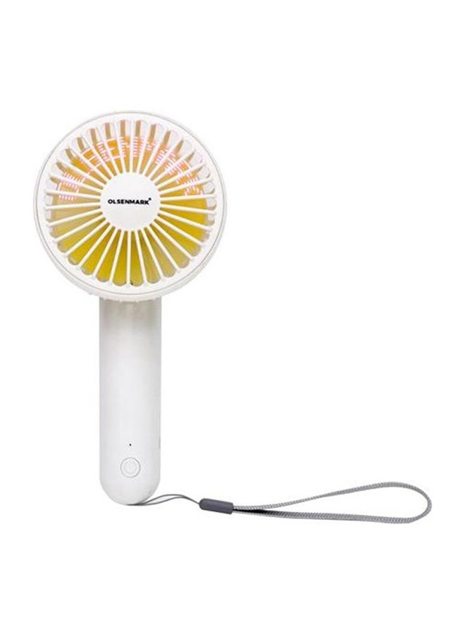 Olsenmark Stainless Steel Reachargeable Mini Fan With Light OMF1801 White/Orange  - Image 1