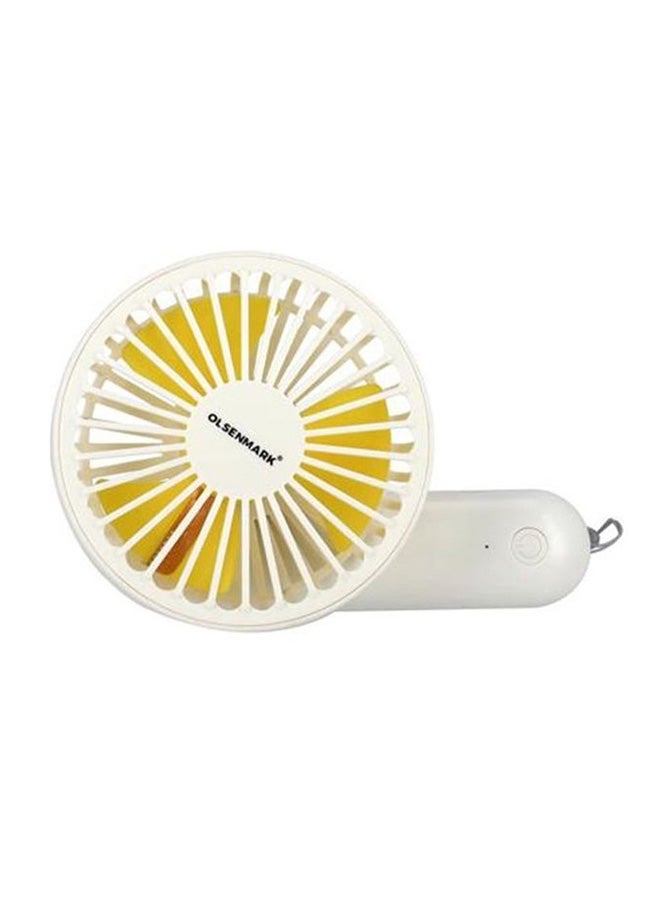 Olsenmark Stainless Steel Reachargeable Mini Fan With Light OMF1801 White/Orange  - Image 2