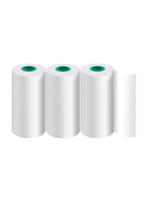 3-Piece Non-Adhesive Thermal Print Paper Rolls White