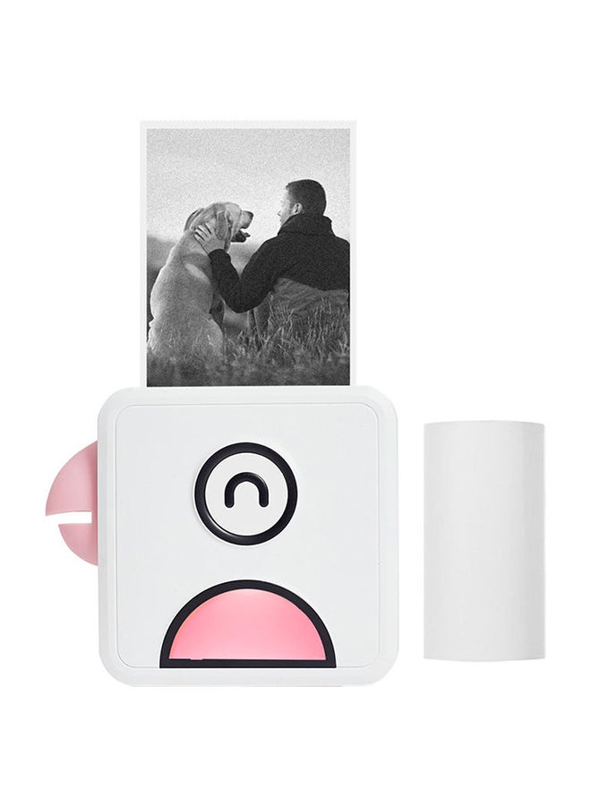 L1 Portable Thermal Photo And Receipt Label Maker Printer Pink/White  - Image 1