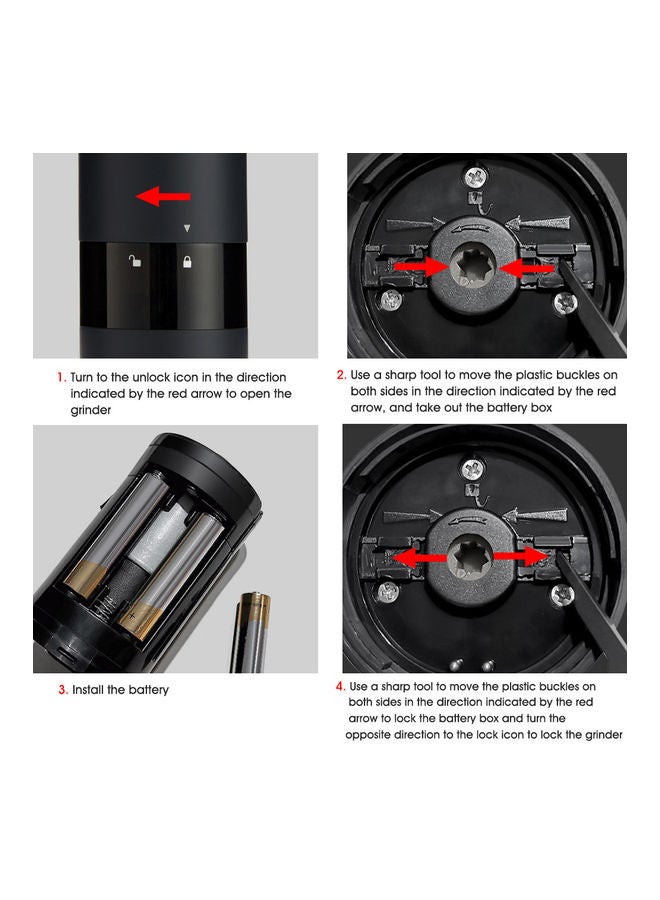 Huohou Electric Salt and Pepper Grinder CX293 Black  - Image 3