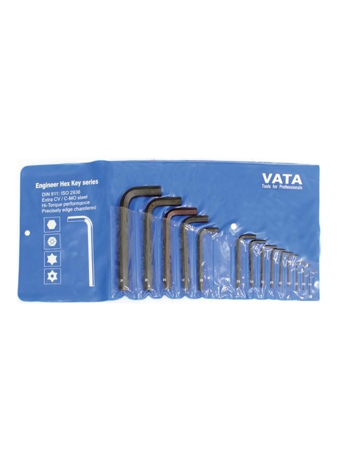 VATA Short Arm Hexagon Key Set Black 
