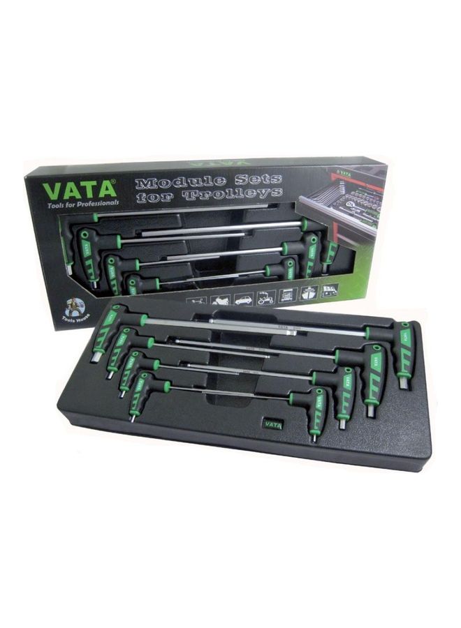 Set Of 8 Twin Arm T-Handle Hex Key Multicolour