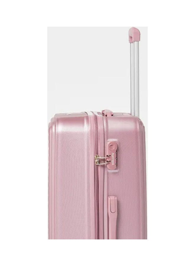 PARTNER - 4-Piece Textured Checkered Luggage Trolley Set Light Pink - Image 1