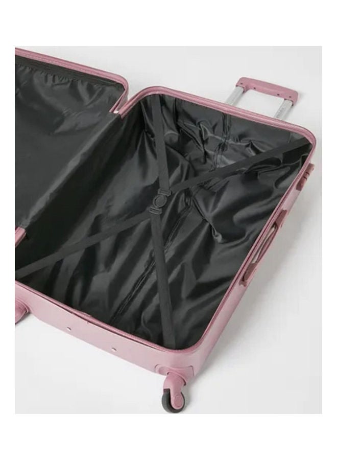 PARTNER - 4-Piece Textured Checkered Luggage Trolley Set Light Pink - Image 1