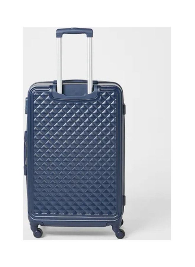 PARTNER - 3-Piece Textured Checkered Luggage Trolley Set Blue - Image 1