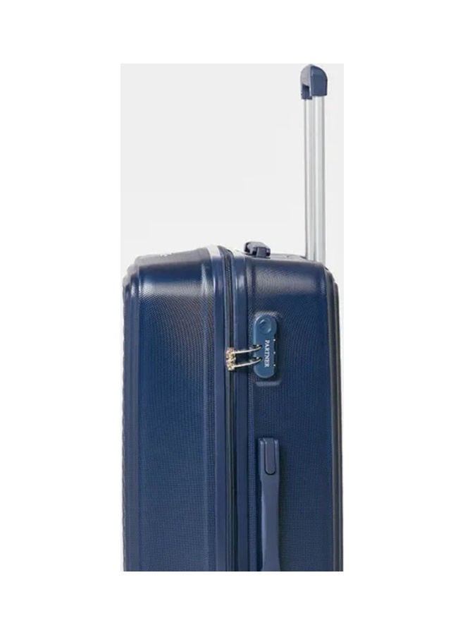 PARTNER - 3-Piece Textured Checkered Luggage Trolley Set Blue - Image 1