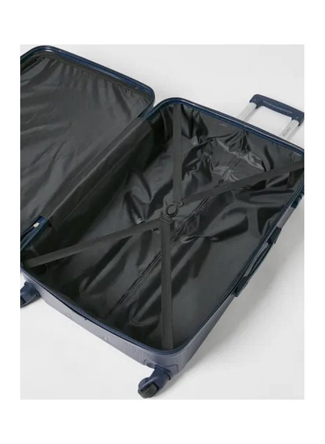 PARTNER - 3-Piece Textured Checkered Luggage Trolley Set Blue - Image 1