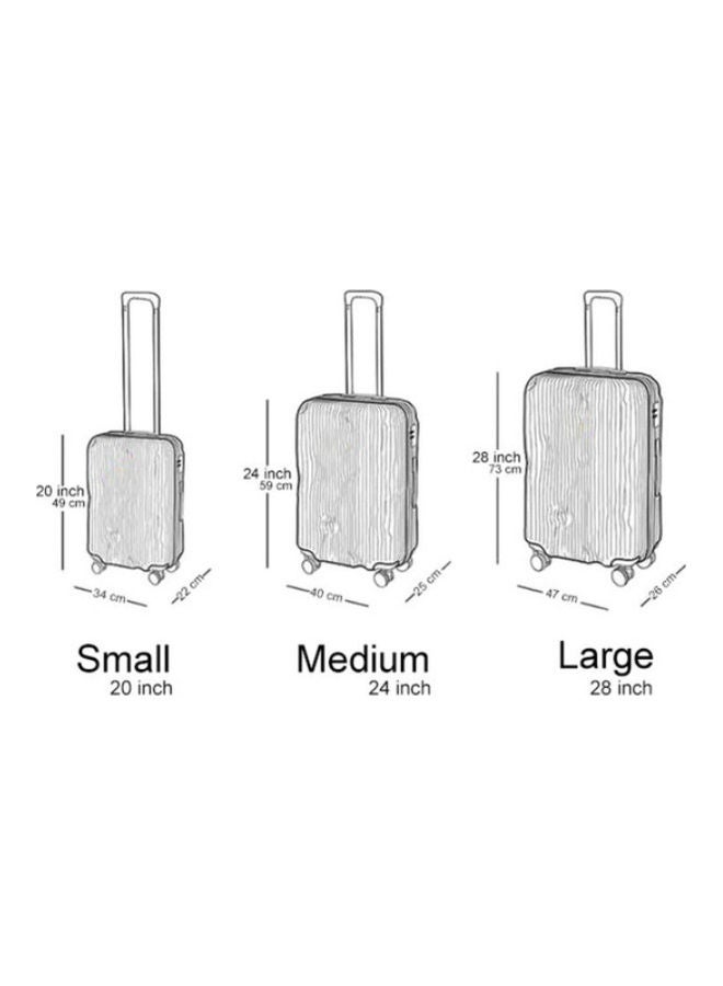 PARTNER - 3-Piece Textured Checkered Luggage Trolley Set Pink - Image 1