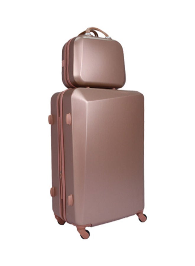 MORANO - 5-Piece Solid Pattern Luggage Trolley Set Rose Gold - Image 1