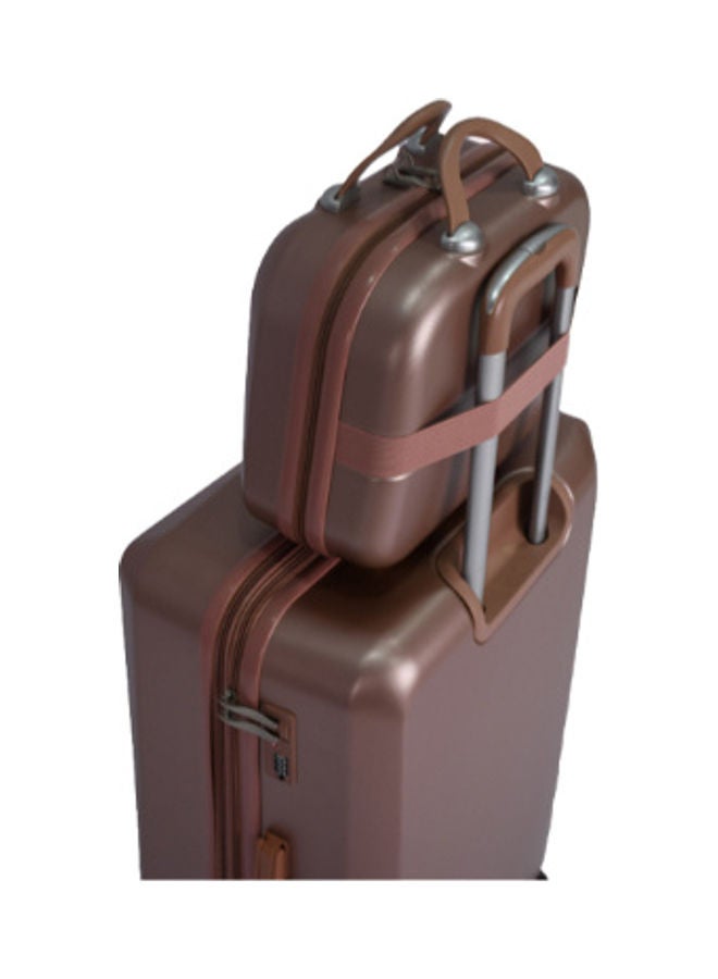 MORANO - 5-Piece Solid Pattern Luggage Trolley Set Rose Gold - Image 1