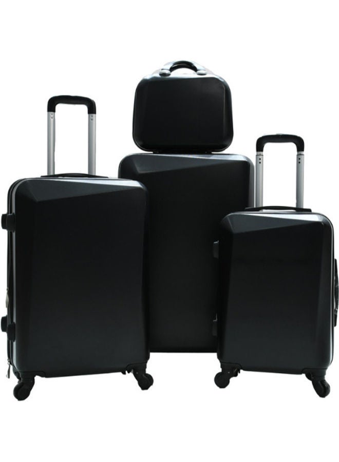MORANO - 5-Piece Solid Pattern Luggage Trolley Set Black - Image 1