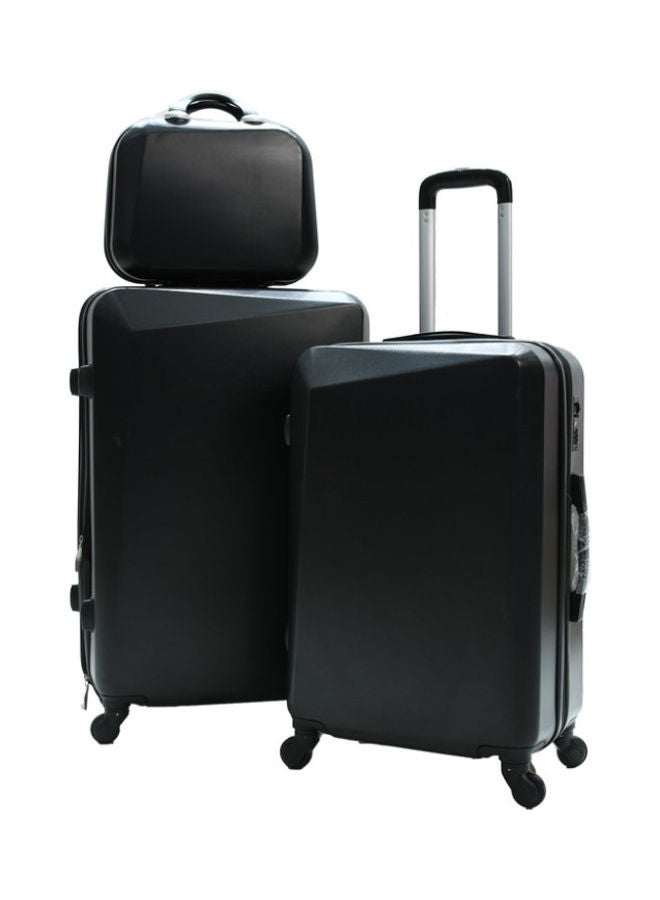 MORANO - 5-Piece Solid Pattern Luggage Trolley Set Black - Image 1