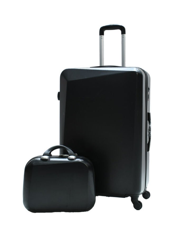 MORANO - 5-Piece Solid Pattern Luggage Trolley Set Black - Image 1