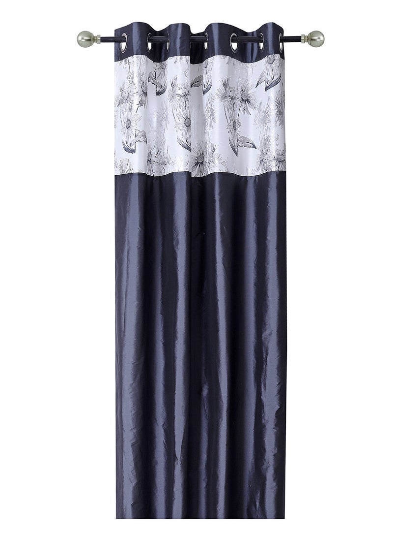 هوم تاون ستائر بطبعة ومصنوعة من البوليستر بنسبة 100% ومزودة بفتحات فضية من هوم تاون رمادي/ أبيض 135x240سم - Image 1