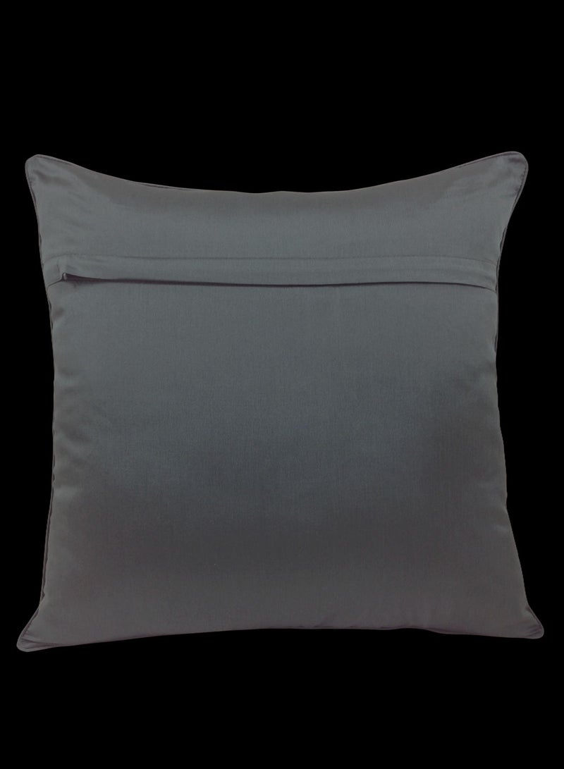 هوم تاون غطاء وسادة ديكور بحشوة وطبعة ومصنوع من البوليستر بنسبة 100% من هوم تاون رمادي داكن / أبيض 40x40سم - Image 2