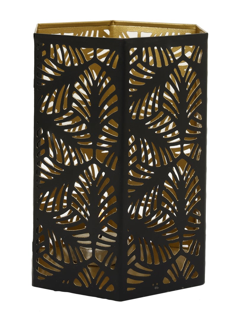هوم تاون Lantern Metal T-Light Votive Medium Black 15x10.5cm - Image 1