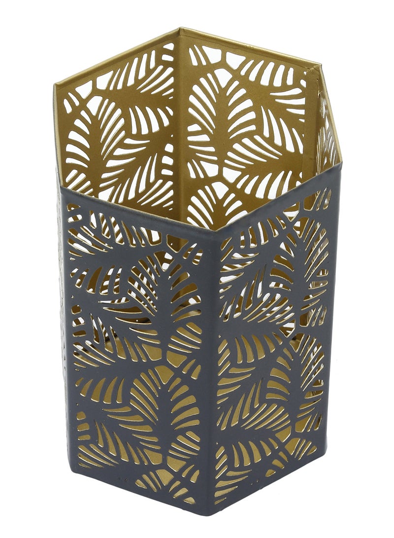 هوم تاون Lantern Metal T-Light Votive Medium Black 15x10.5cm - Image 2