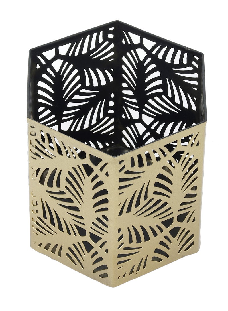 هوم تاون مصباح إضاءة نذري بتصميم معدني مقاس صغير من هوم تاون ذهبي 10x9.5سم - Image 2