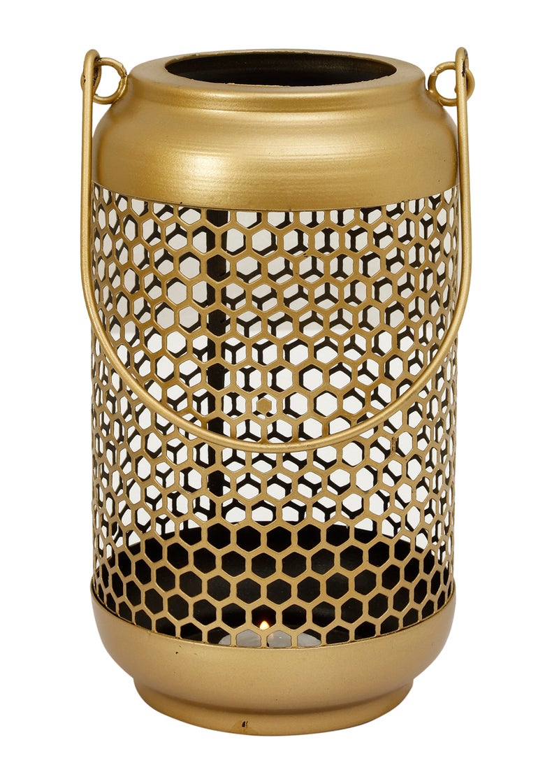 هوم تاون Lantern Metal T-Light Medium Gold Gold 21x12cm - Image 1