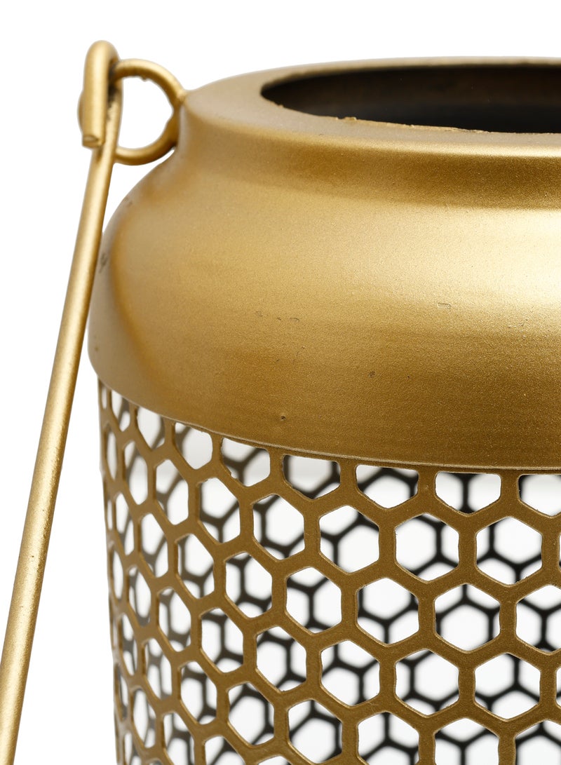هوم تاون Lantern Metal T-Light Medium Gold Gold 21x12cm - Image 3