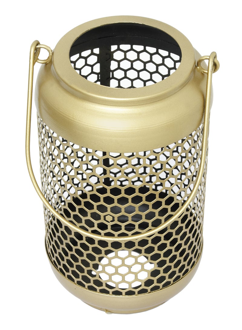 هوم تاون Lantern Metal T-Light Medium Gold Gold 21x12cm - Image 2