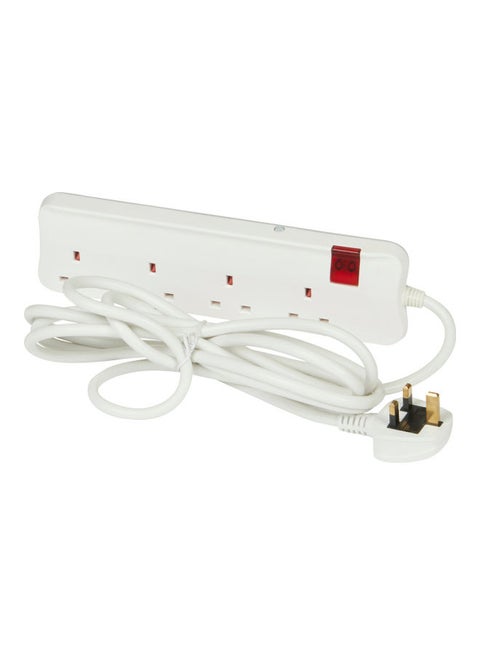 4 Way Extension Cord - 698524 White 3meter
