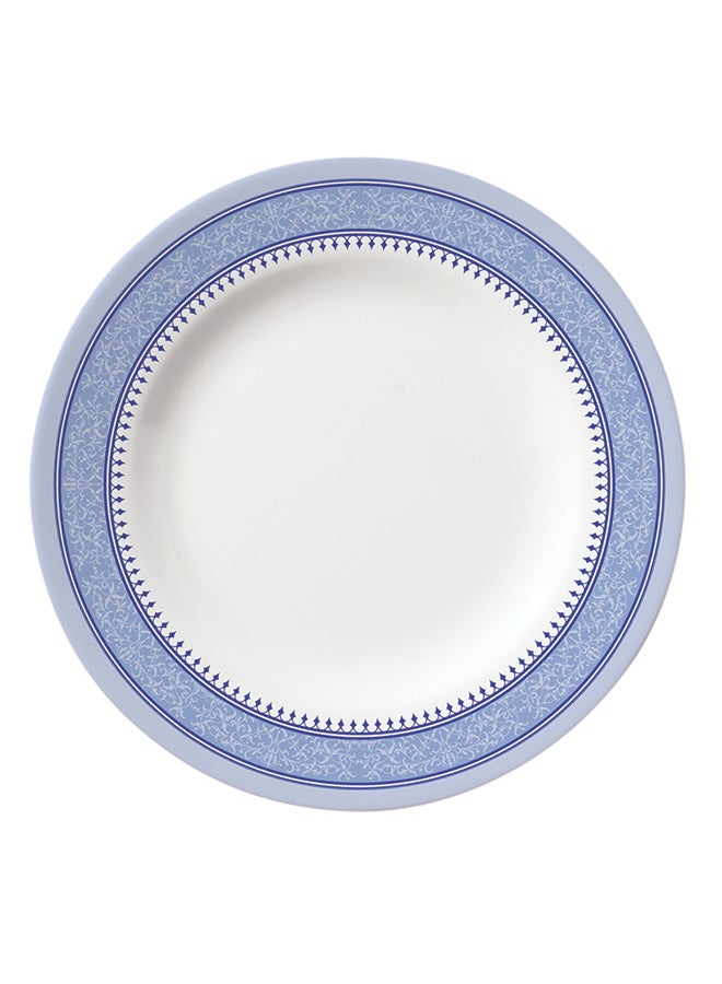 طبق طعام رويال مصنوع من الميلامين أبيض/ أزرق 8بوصة - Image 1