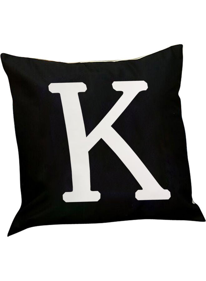 LED Light Up Letter Printed Throw Pillow Case Black 45x45cm