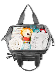 Diaper Bag Backpack Main Frame Large Capacity Wide Open Structure With Changing Pad And Stroller Attachement, Charcoal - v1631604819/N46961993A_6