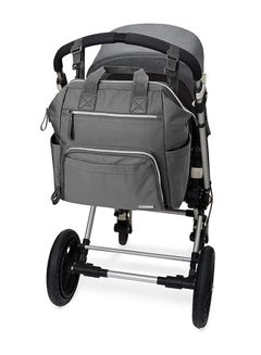 Diaper Bag Backpack Main Frame Large Capacity Wide Open Structure With Changing Pad And Stroller Attachement, Charcoal - v1631604819/N46961993A_7