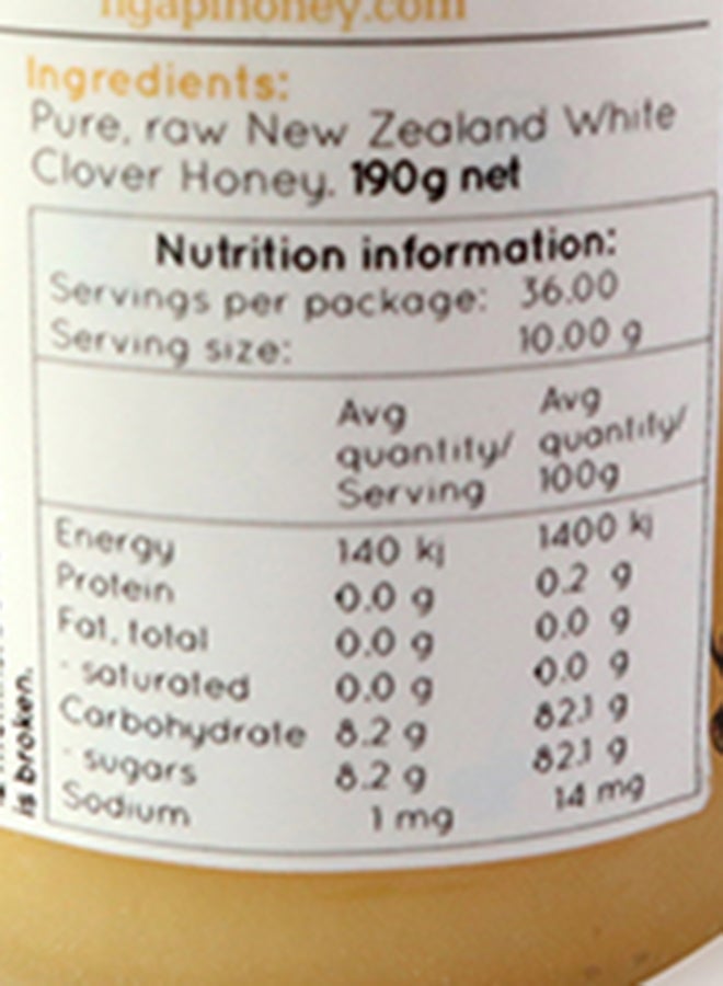 Nga Pi White Clover Honey, 190g - Image 2