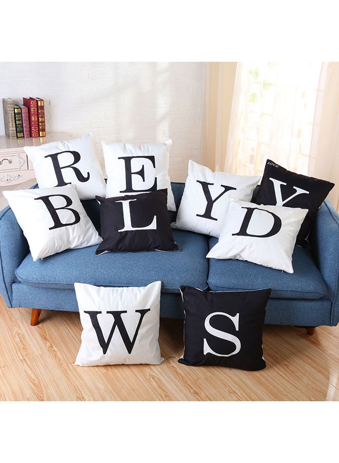 LED Light Up Letter Printed Throw Pillow Case White 45x45cm - Image 4