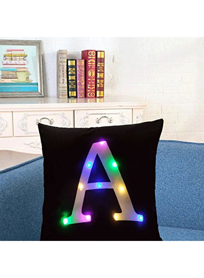 LED Light Up Letter Printed Throw Pillow Case White 45x45cm - Image 5