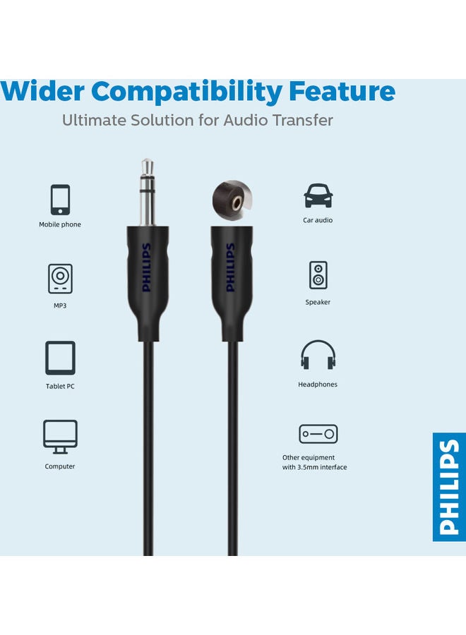 فيليبس كابل تمديد لسماعة الرأس أسود - Image 2