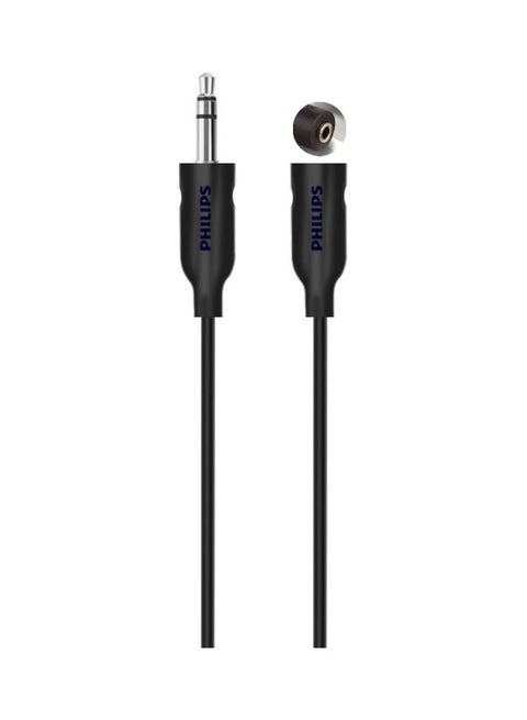 3.5mm Headphone Extension Cable, High-Purity Copper Conductor, 1.5m Lenhth,  AUX Compatible, Ergonomic Non-Slip Grip, Stable And Reliable Audio Connection - Black