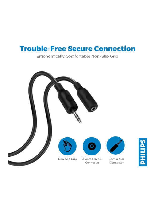 فيليبس كابل تمديد لسماعة الرأس أسود - Image 3